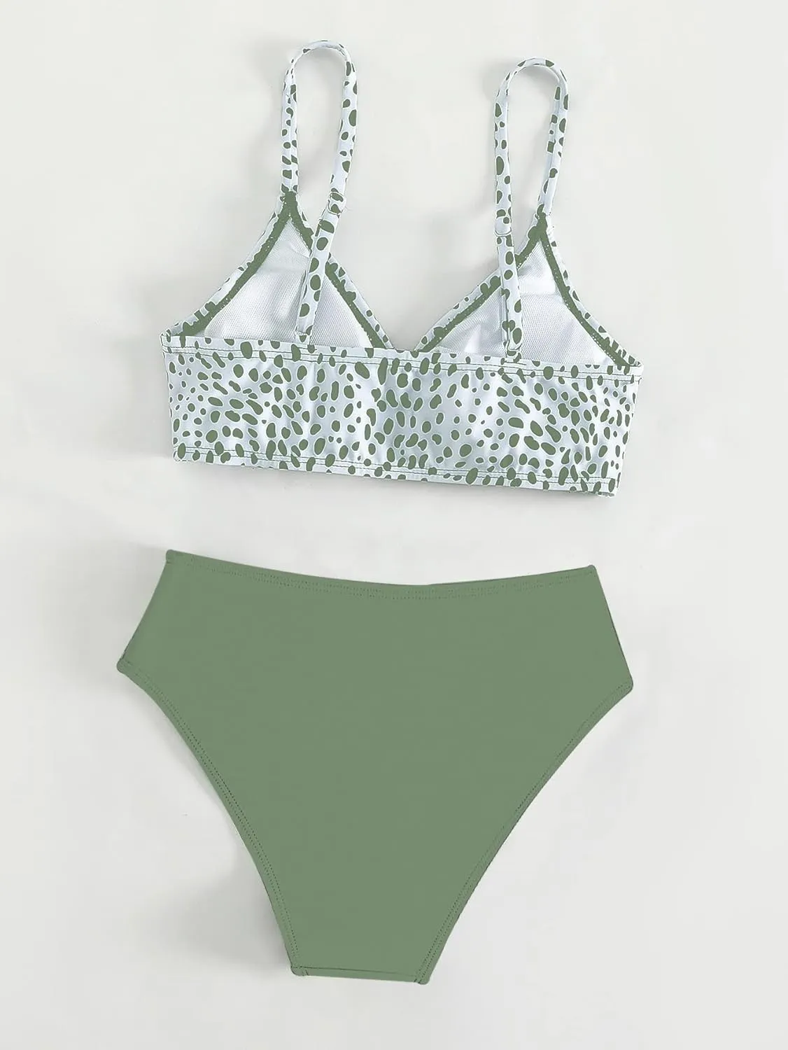 SHENHE Girl's 2 Piece O Ring Bikini High Waisted Spaghetti Strap Cute Swimsuit Bathing Suit