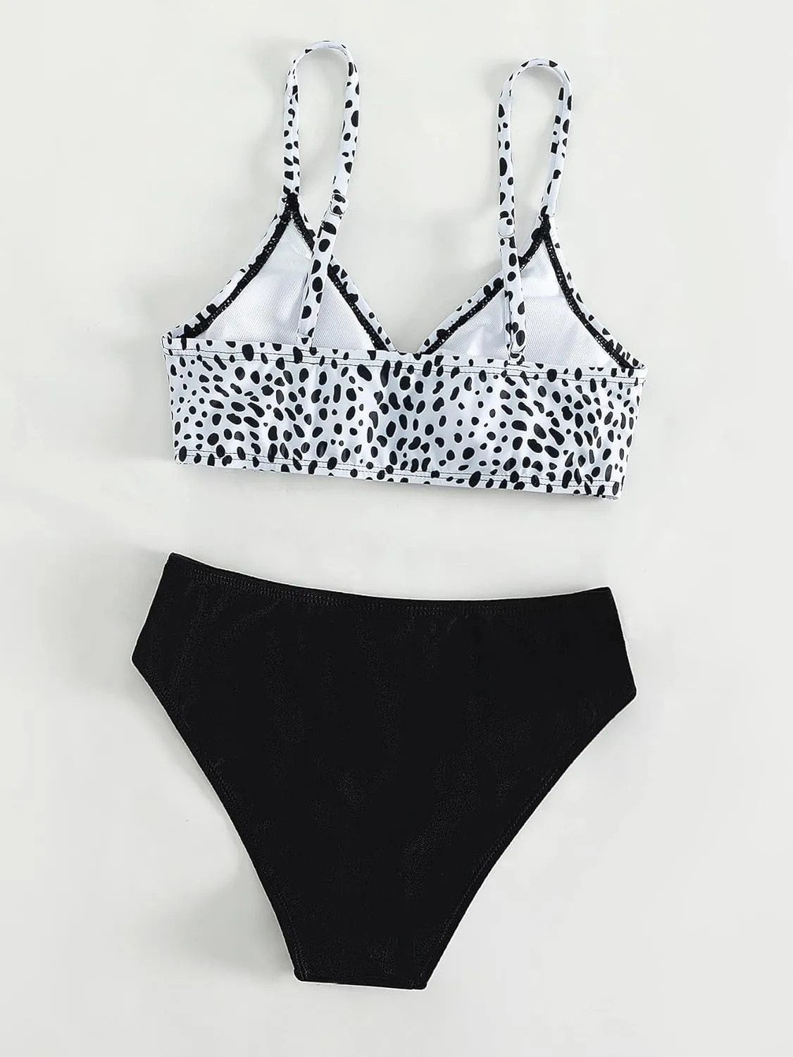 SHENHE Girl's 2 Piece O Ring Bikini High Waisted Spaghetti Strap Cute Swimsuit Bathing Suit