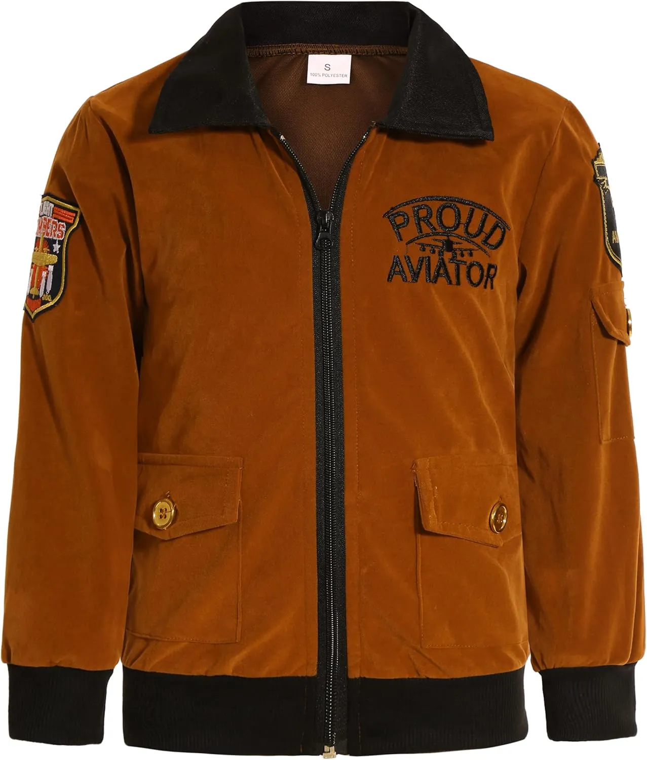 Sicypoty Kids Pilot Aviator Costume Girl Boy Aviator Jacket Set for Halloween Cosplay with Hats and Scarves