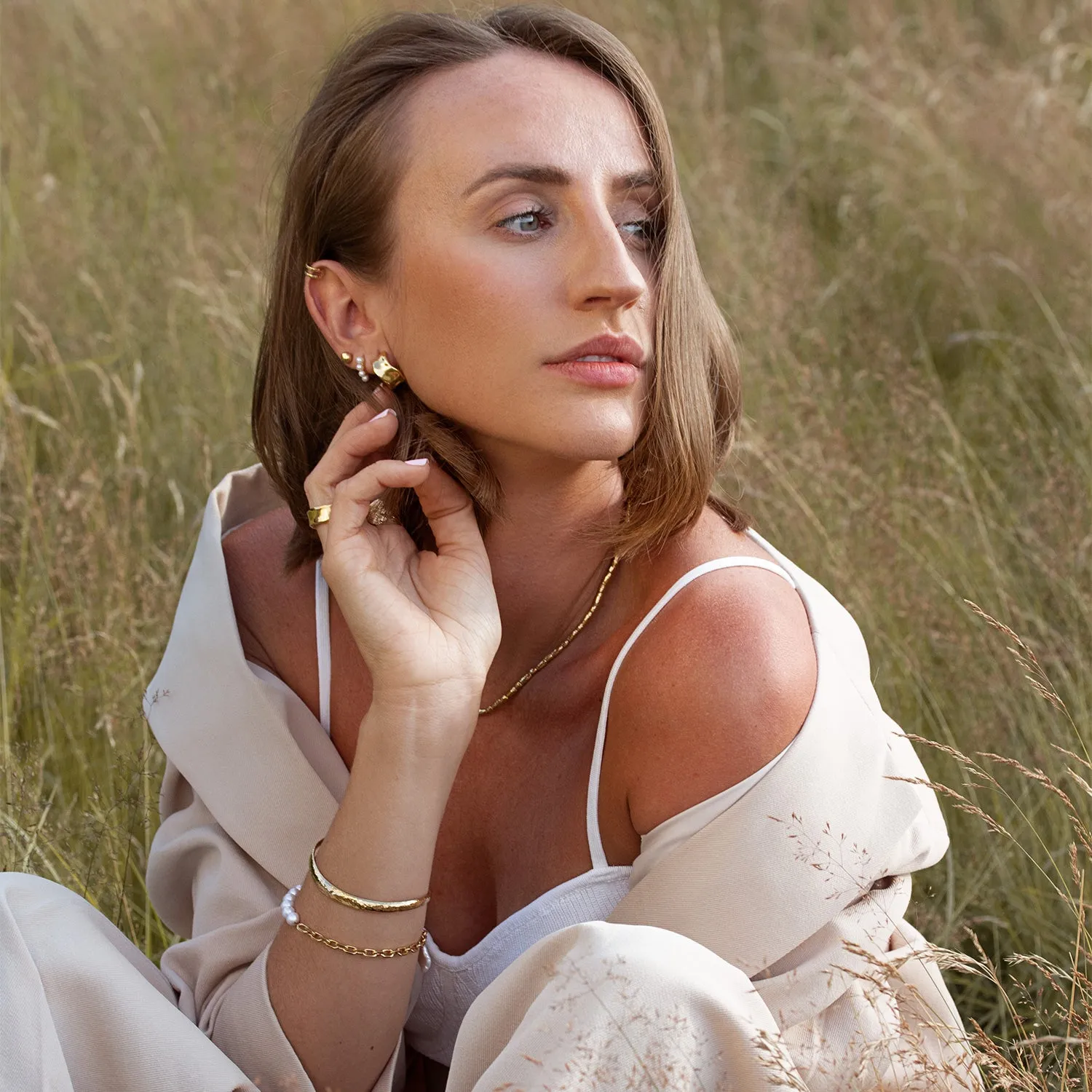 Small Timeless Pearl Huggie Hoops
