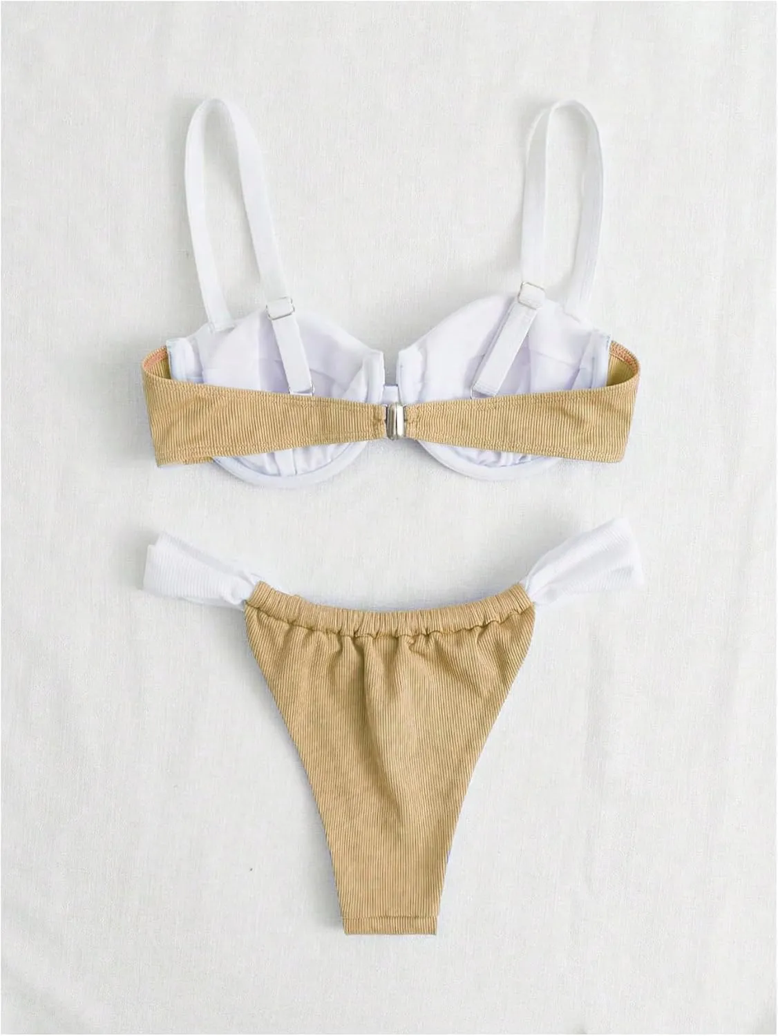 SOLY HUX Women's Color Block Underwire Bikini Sets Bathing Suits Two Piece Swimsuits