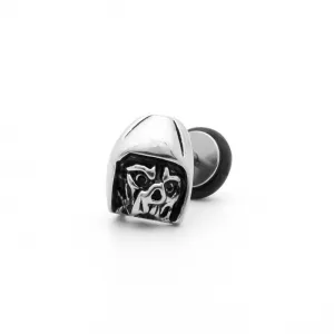 Stainless Steel Skull with Helmet Fake Plug Earring