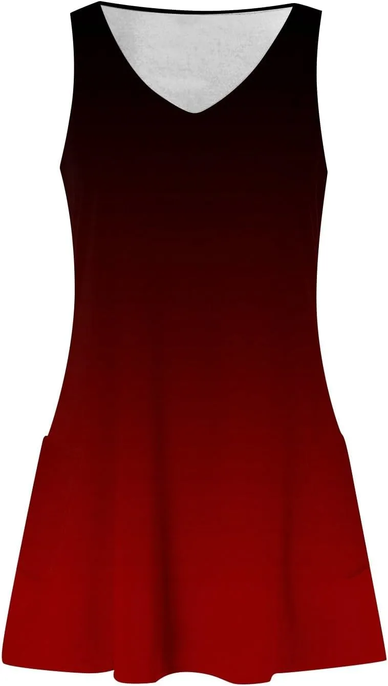 Summer Dresses for Women 2025 Casual V Neck Sleeveless Sundresses Boho Tank Dress Beach Dresses with Pockets