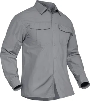 Summer Tactical Military Shirts Men Lightweight Quick Dry Cargo Work Shirts Long Sleeve Combat Shirts Fishing Tops