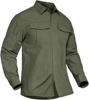 Summer Tactical Military Shirts Men Lightweight Quick Dry Cargo Work Shirts Long Sleeve Combat Shirts Fishing Tops