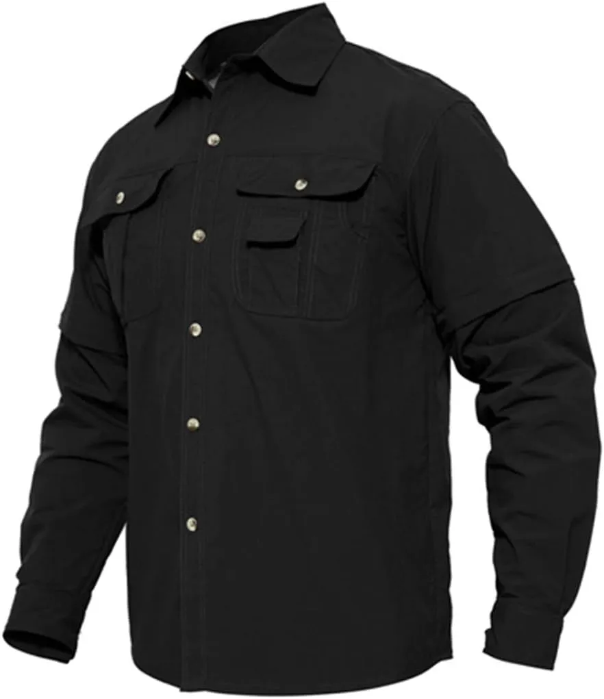 Tactical Military Shirts Men Summer Quick Dry Shirts Long Sleeve Lightweight Hiking Camping Travel Shirts