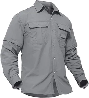 Tactical Military Shirts Men Summer Quick Dry Shirts Long Sleeve Lightweight Hiking Camping Travel Shirts