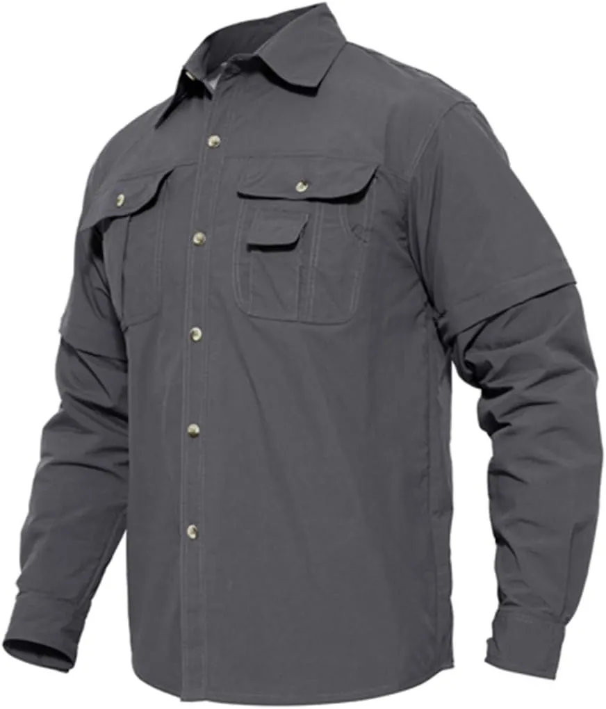 Tactical Military Shirts Men Summer Quick Dry Shirts Long Sleeve Lightweight Hiking Camping Travel Shirts