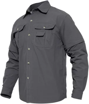 Tactical Military Shirts Men Summer Quick Dry Shirts Long Sleeve Lightweight Hiking Camping Travel Shirts