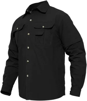 Tactical Military Shirts Men Summer Quick Dry Shirts Long Sleeve Lightweight Hiking Camping Travel Shirts