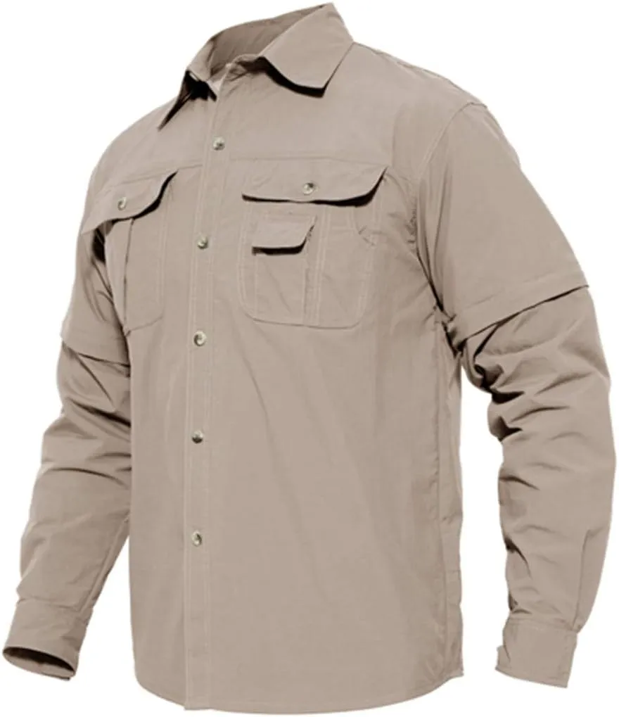 Tactical Military Shirts Men Summer Quick Dry Shirts Long Sleeve Lightweight Hiking Camping Travel Shirts
