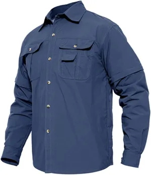 Tactical Military Shirts Men Summer Quick Dry Shirts Long Sleeve Lightweight Hiking Camping Travel Shirts
