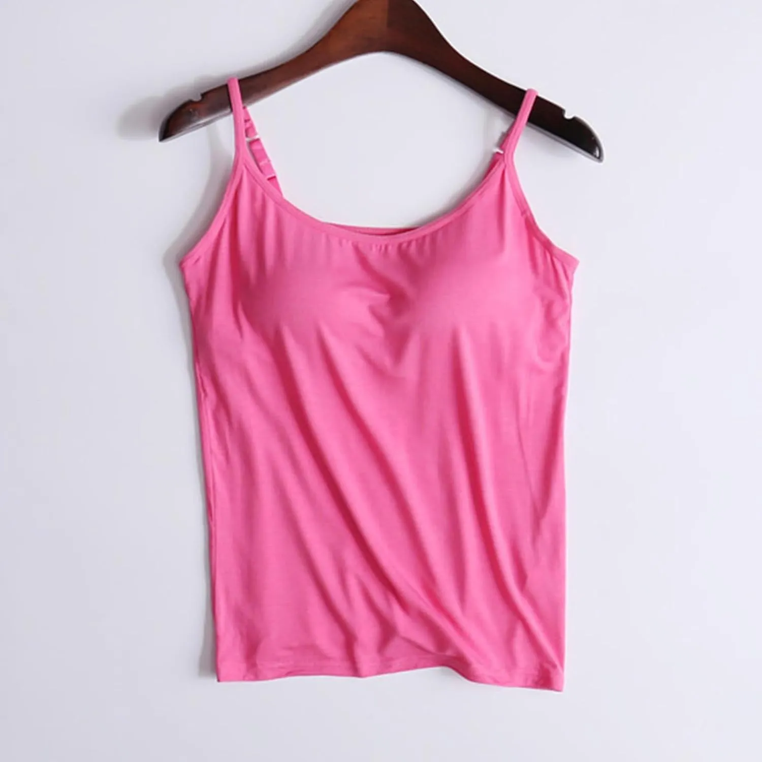 Tank Top With Built In Bra For Women Going Out Scoop Neck Crop Camisole Tops Padded Shelf Bras Modal Basic Cami Tank