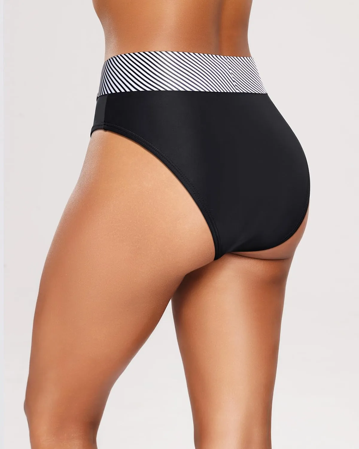 Tempt Me Women's High Waisted Bikini Bottom Crossover V Cut Bathing Suit Swim Bottom