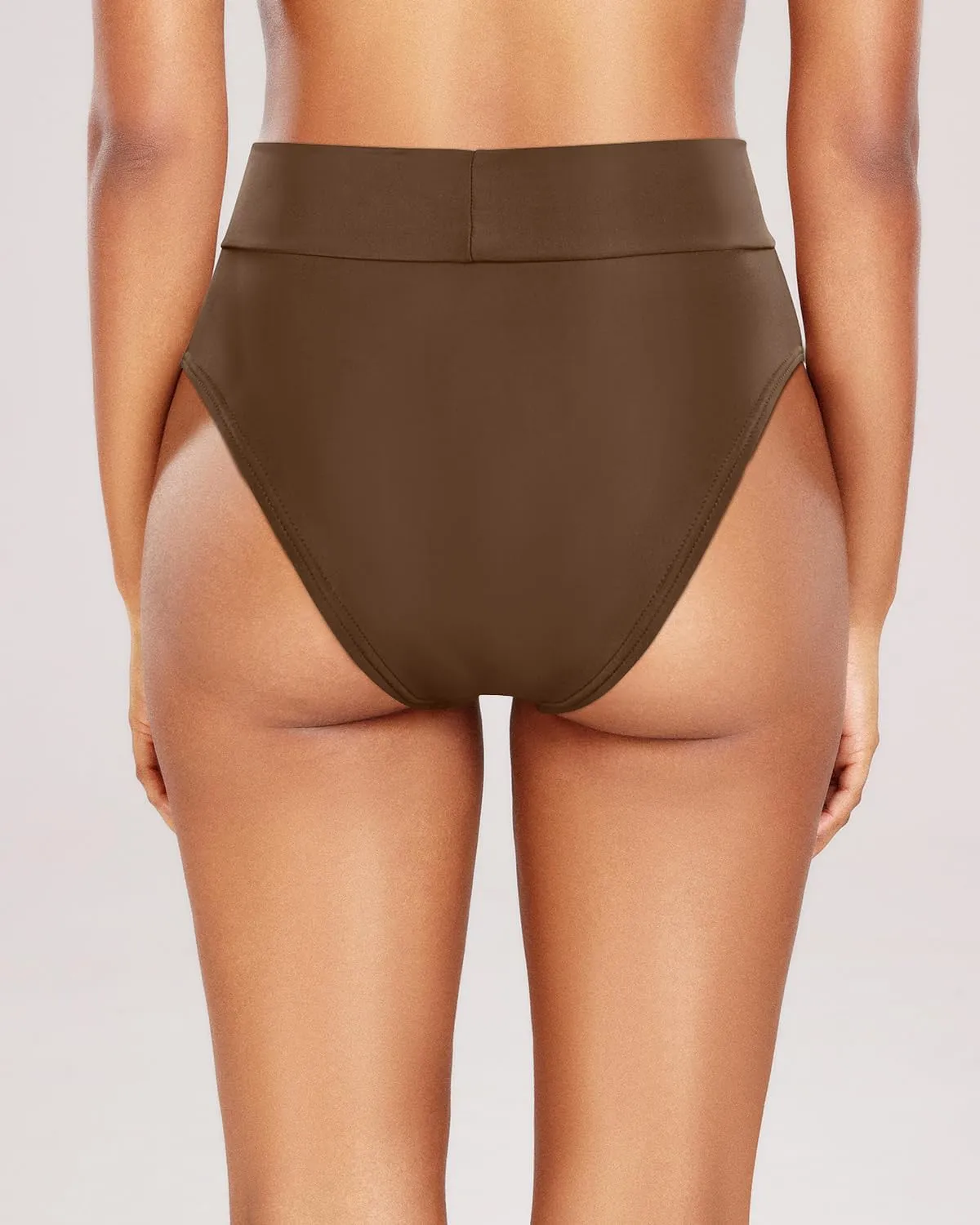 Tempt Me Women's High Waisted Bikini Bottom Crossover V Cut Bathing Suit Swim Bottom