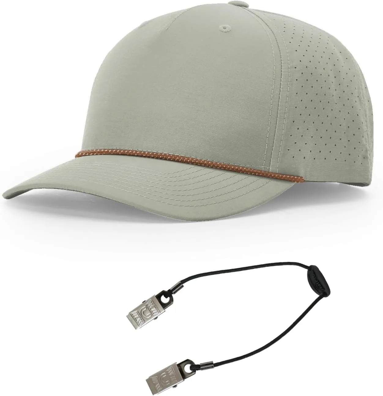The Hat Pros Richardson 355 Laser Perforated 5-Panel Trucker Snapback Hat Bundle with THP Cap Catcher