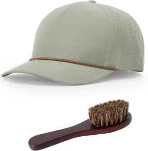 The Hat Pros Richardson 355 Laser Perforated 5-Panel Trucker Snapback Hat Bundle with THP Hat & Clothing Brush
