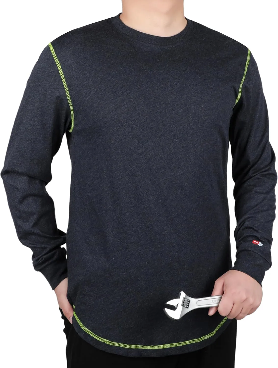 TICOMELA FR Shirts for Men 4oz Lightweight Flame Resistant Crewneck T-Shirts 100% Cotton Fire Retardant Henley Shirts