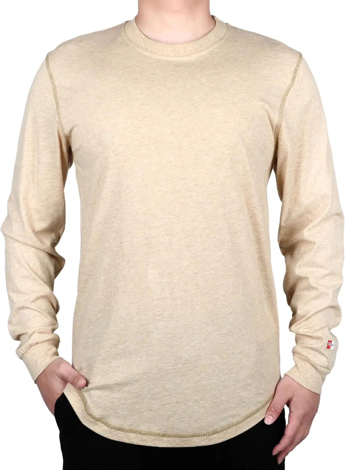 TICOMELA FR Shirts for Men 4oz Lightweight Flame Resistant Crewneck T-Shirts 100% Cotton Fire Retardant Henley Shirts