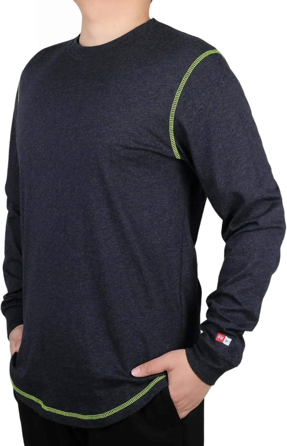 TICOMELA FR Shirts for Men 4oz Lightweight Flame Resistant Crewneck T-Shirts 100% Cotton Fire Retardant Henley Shirts