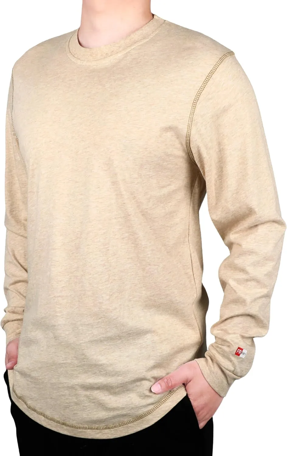 TICOMELA FR Shirts for Men 4oz Lightweight Flame Resistant Crewneck T-Shirts 100% Cotton Fire Retardant Henley Shirts