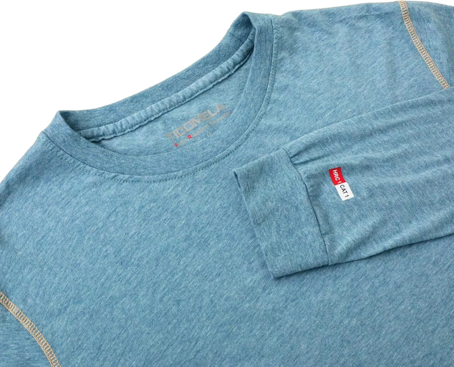 TICOMELA FR Shirts for Men 4oz Lightweight Flame Resistant Crewneck T-Shirts 100% Cotton Fire Retardant Henley Shirts