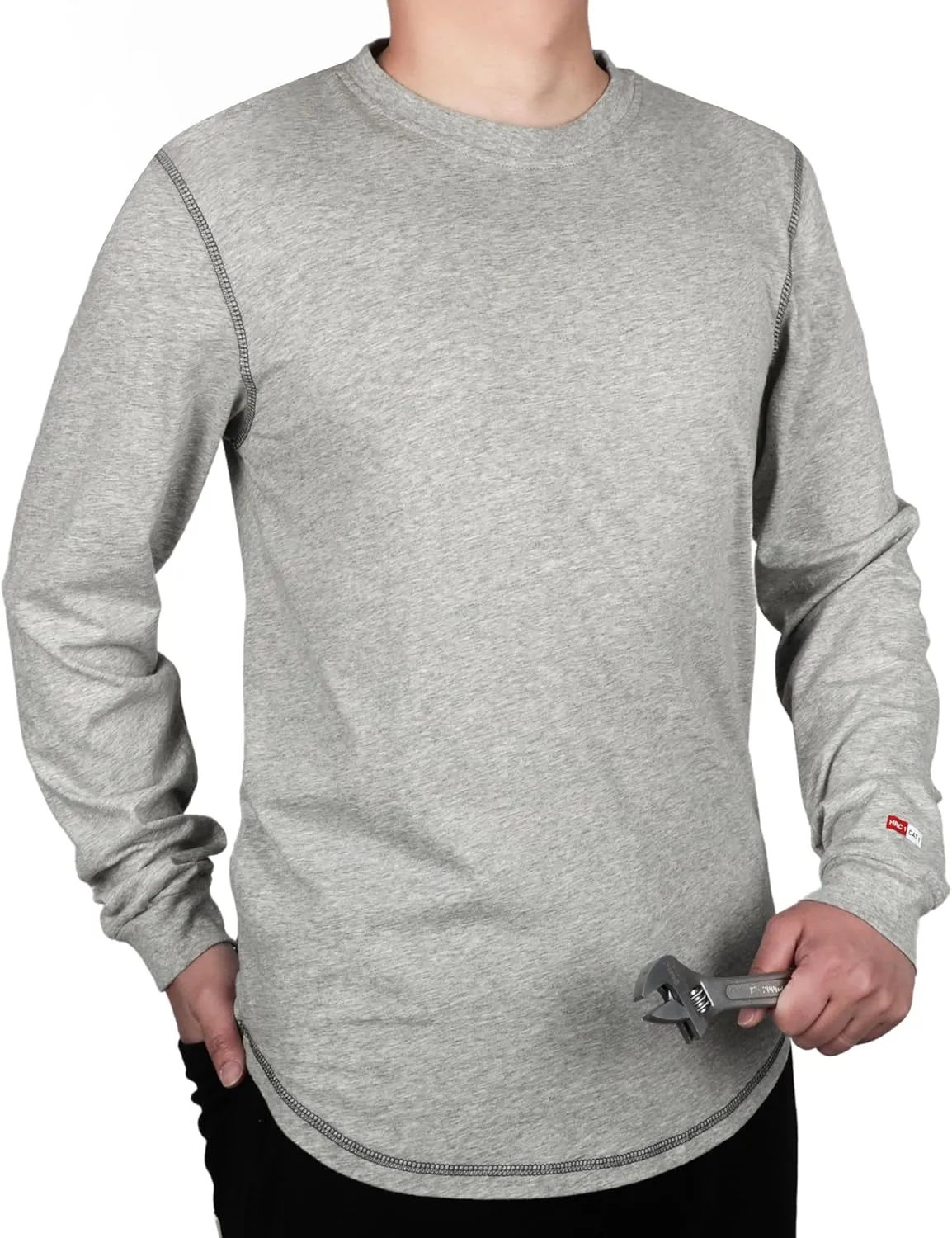 TICOMELA FR Shirts for Men 4oz Lightweight Flame Resistant Crewneck T-Shirts 100% Cotton Fire Retardant Henley Shirts