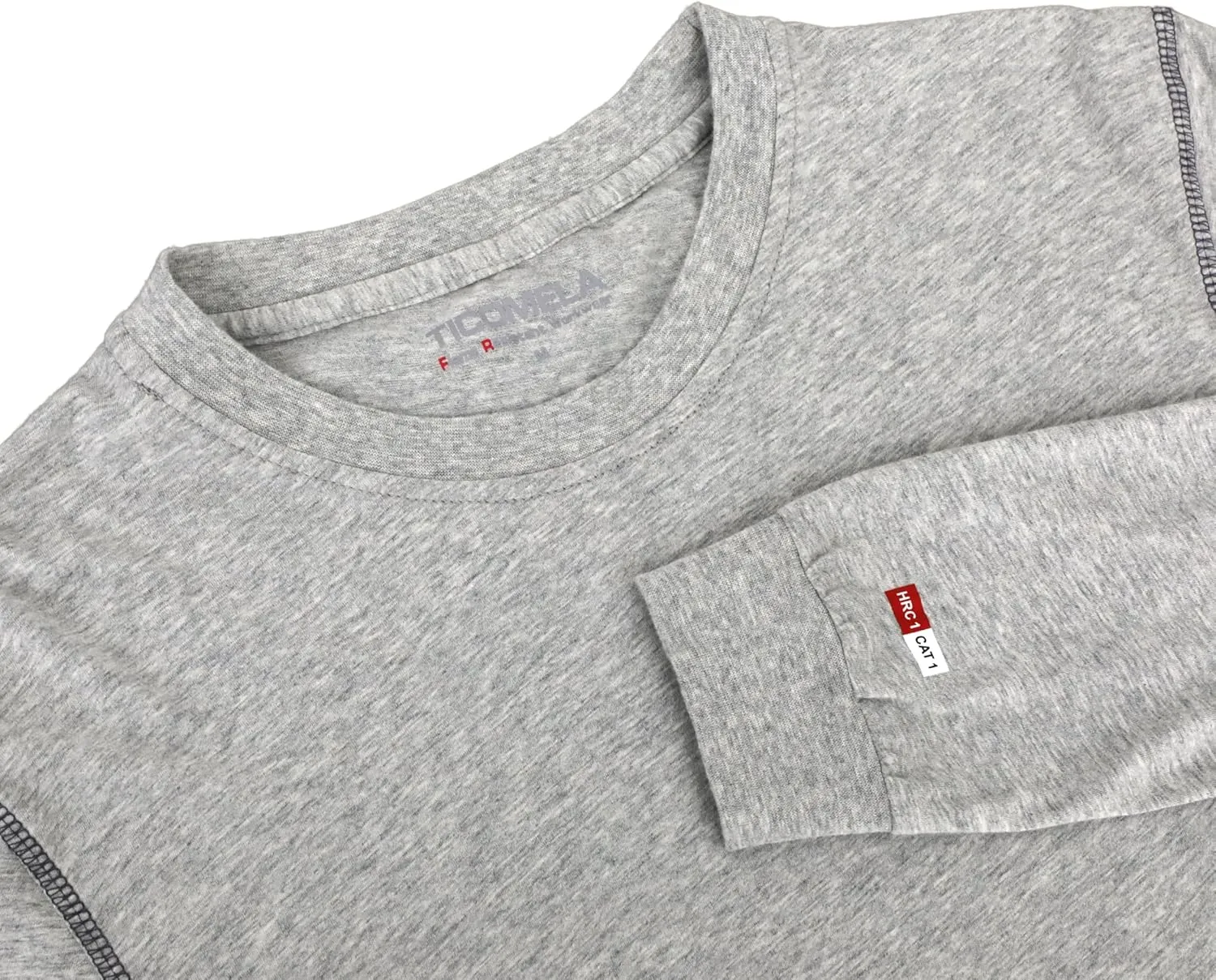 TICOMELA FR Shirts for Men 4oz Lightweight Flame Resistant Crewneck T-Shirts 100% Cotton Fire Retardant Henley Shirts