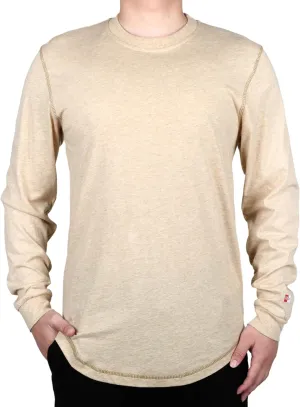 TICOMELA FR Shirts for Men 4oz Lightweight Flame Resistant Crewneck T-Shirts 100% Cotton Fire Retardant Henley Shirts