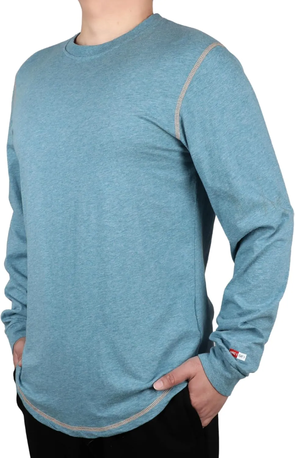 TICOMELA FR Shirts for Men 4oz Lightweight Flame Resistant Crewneck T-Shirts 100% Cotton Fire Retardant Henley Shirts