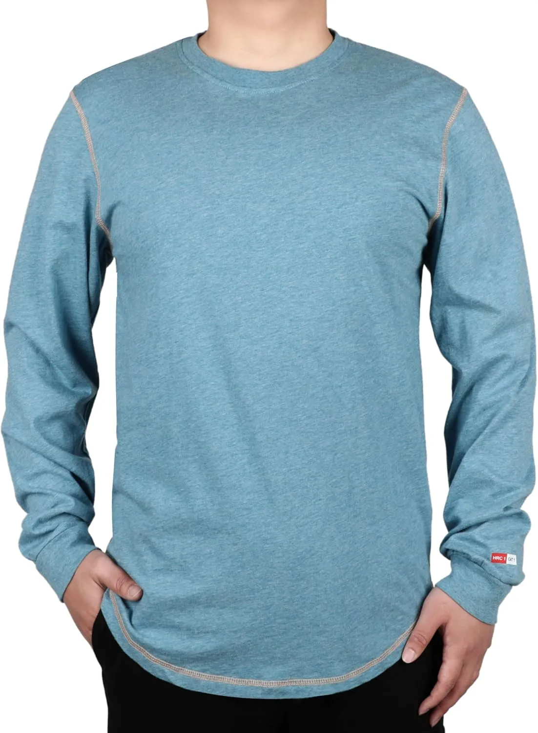 TICOMELA FR Shirts for Men 4oz Lightweight Flame Resistant Crewneck T-Shirts 100% Cotton Fire Retardant Henley Shirts