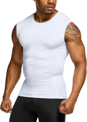 TSLA Men's Sleeveless Workout Shirts, Dry Fit Running Compression Cutoff Shirts, Athletic Training Tank Top