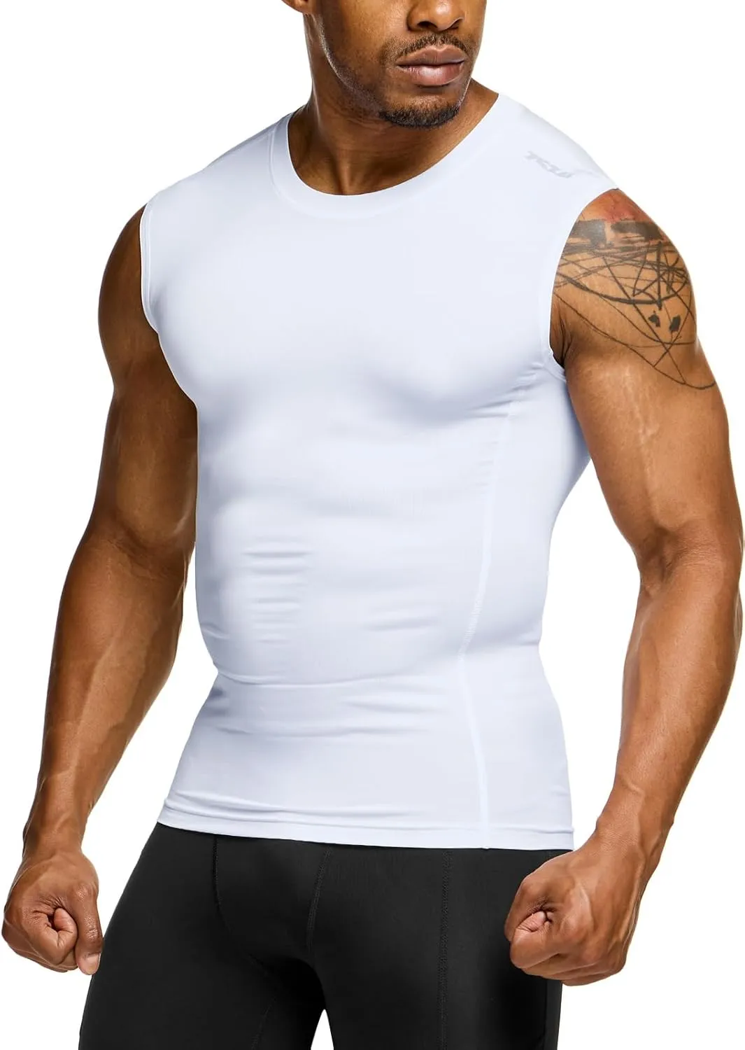 TSLA Men's Sleeveless Workout Shirts, Dry Fit Running Compression Cutoff Shirts, Athletic Training Tank Top