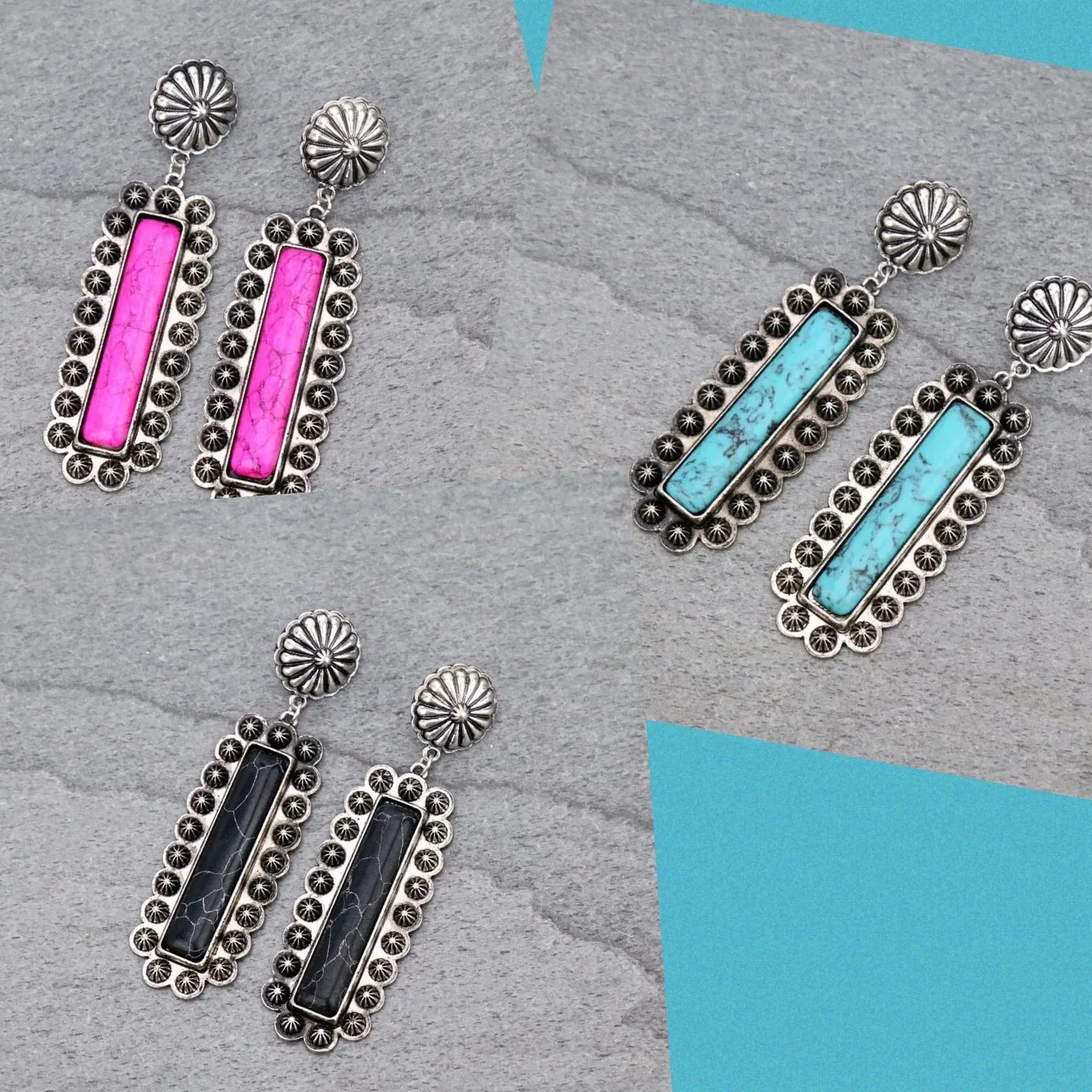 Turquoise BAR EARRINGS
