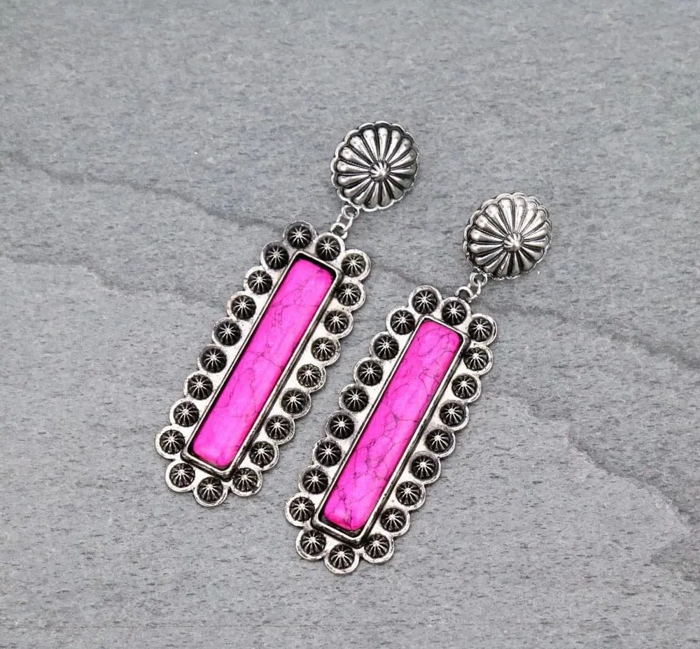 Turquoise BAR EARRINGS