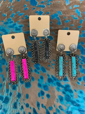 Turquoise BAR EARRINGS