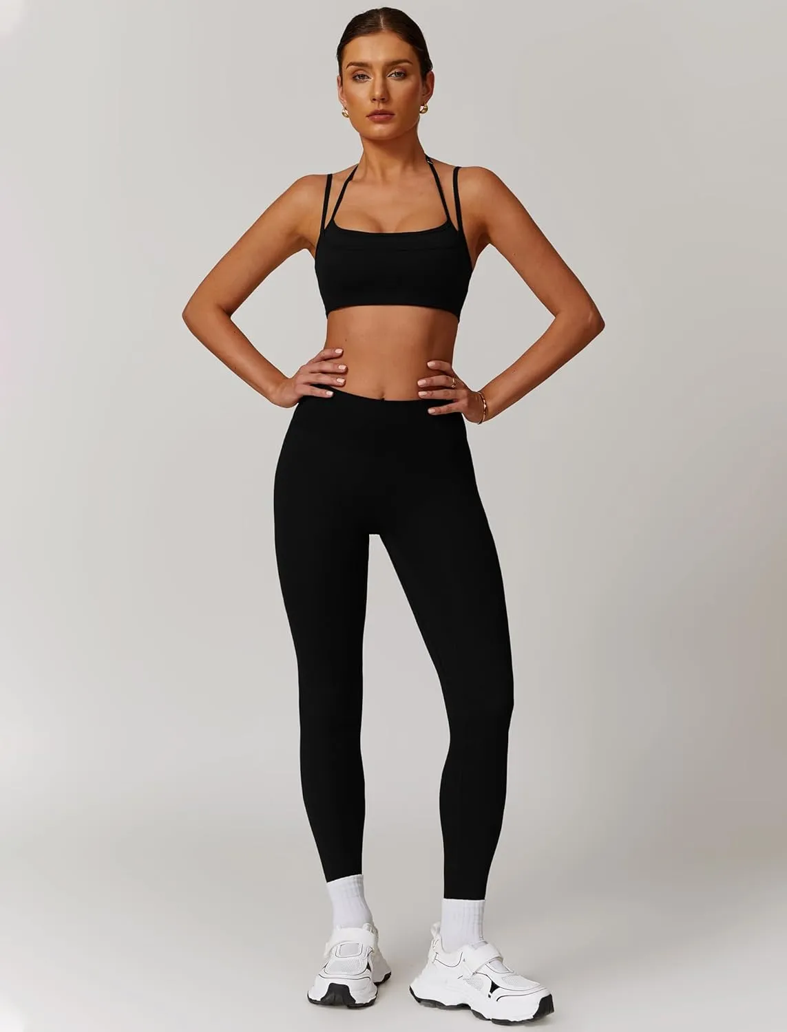 Two Piece Workout Sets For Women Sport Bra Matching High Waist Scrunch Butt Leggings Gym Yoga Active Wear Outfits