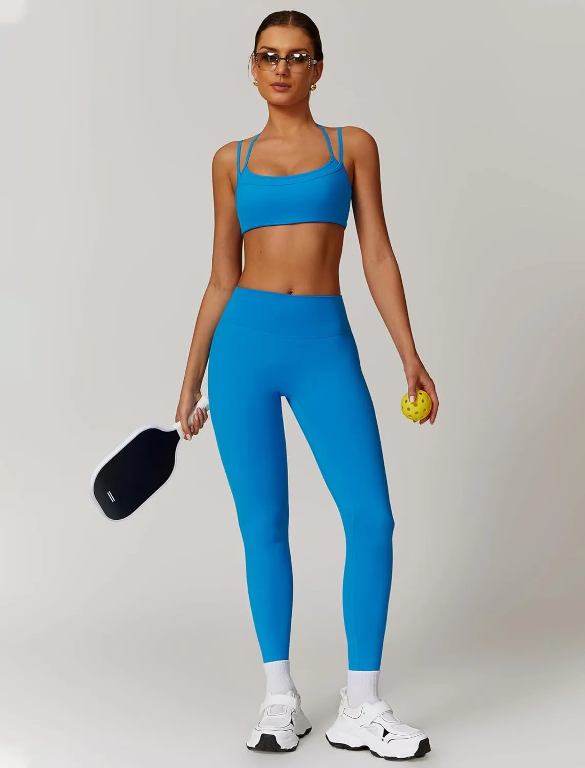 Two Piece Workout Sets For Women Sport Bra Matching High Waist Scrunch Butt Leggings Gym Yoga Active Wear Outfits