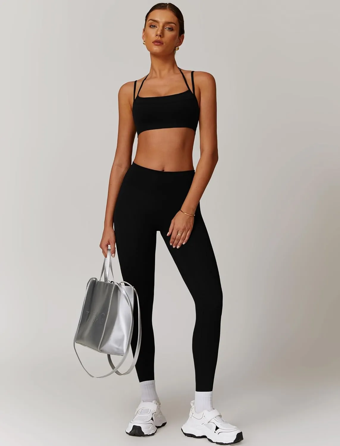Two Piece Workout Sets For Women Sport Bra Matching High Waist Scrunch Butt Leggings Gym Yoga Active Wear Outfits