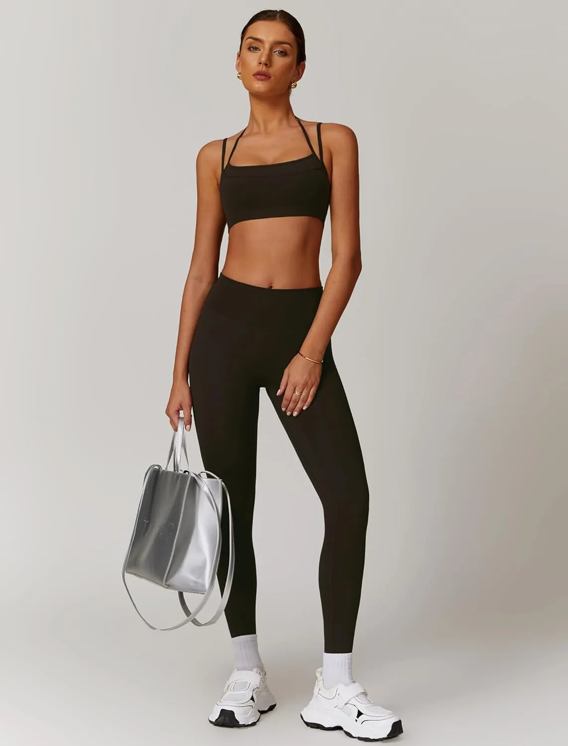Two Piece Workout Sets For Women Sport Bra Matching High Waist Scrunch Butt Leggings Gym Yoga Active Wear Outfits