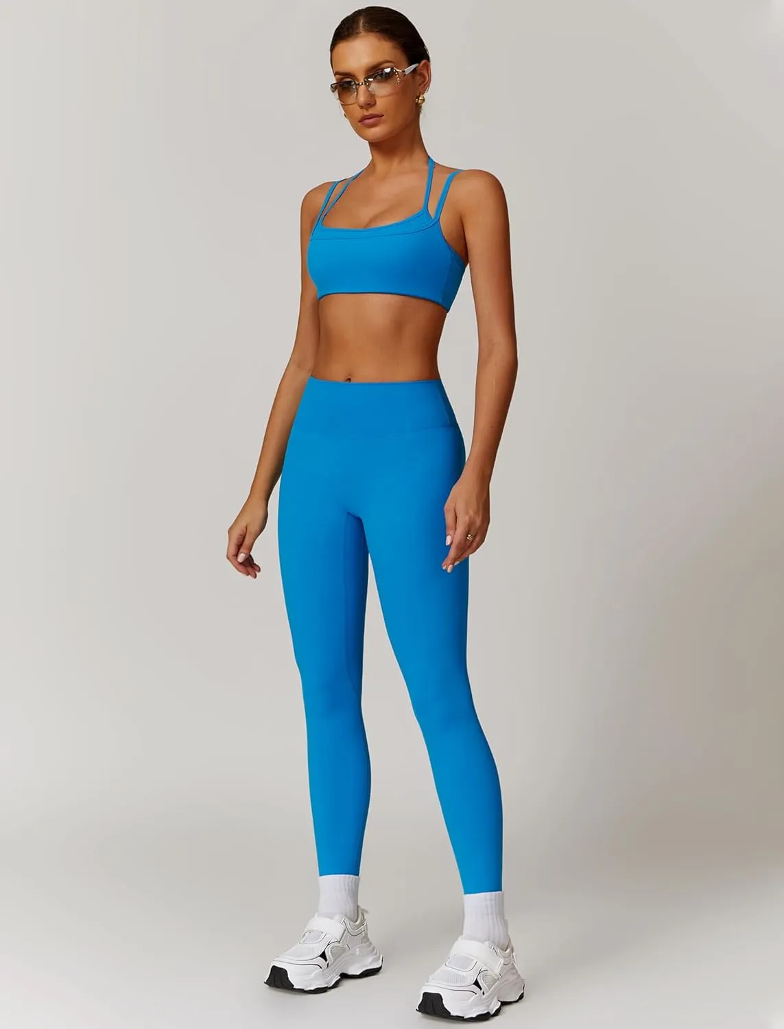 Two Piece Workout Sets For Women Sport Bra Matching High Waist Scrunch Butt Leggings Gym Yoga Active Wear Outfits
