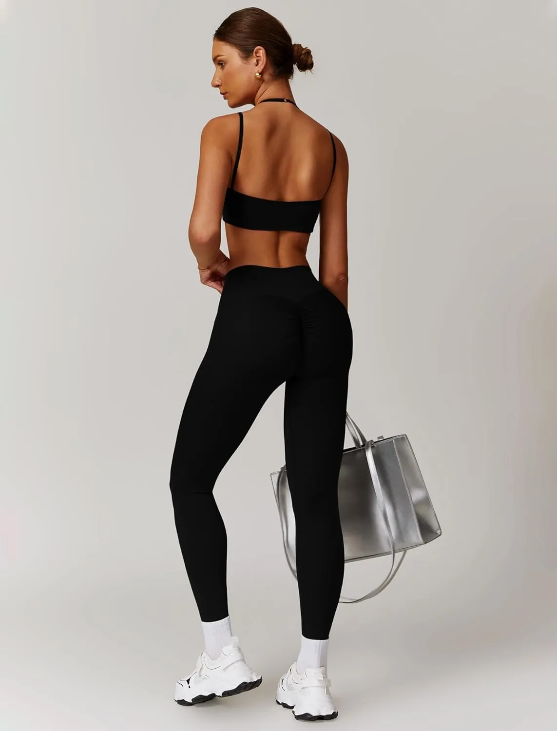 Two Piece Workout Sets For Women Sport Bra Matching High Waist Scrunch Butt Leggings Gym Yoga Active Wear Outfits