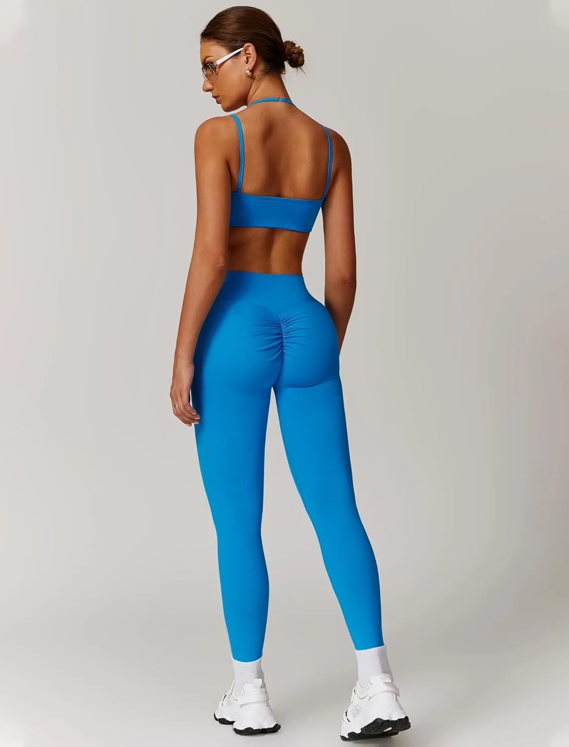Two Piece Workout Sets For Women Sport Bra Matching High Waist Scrunch Butt Leggings Gym Yoga Active Wear Outfits