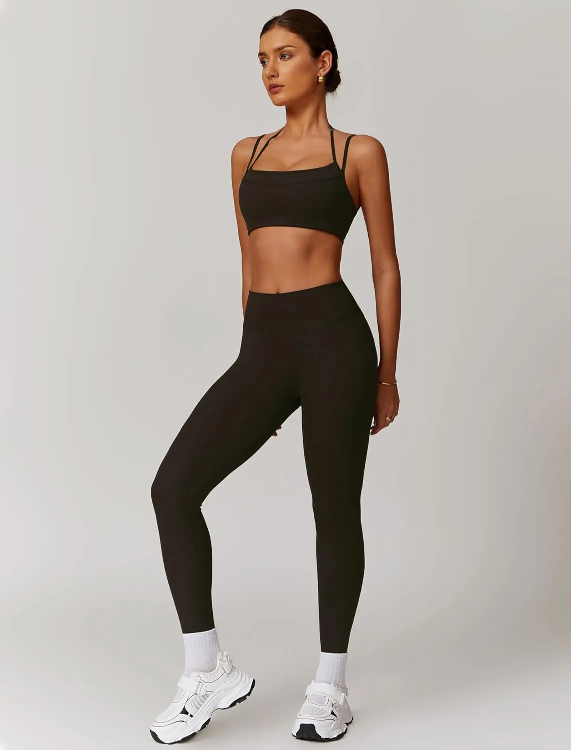 Two Piece Workout Sets For Women Sport Bra Matching High Waist Scrunch Butt Leggings Gym Yoga Active Wear Outfits