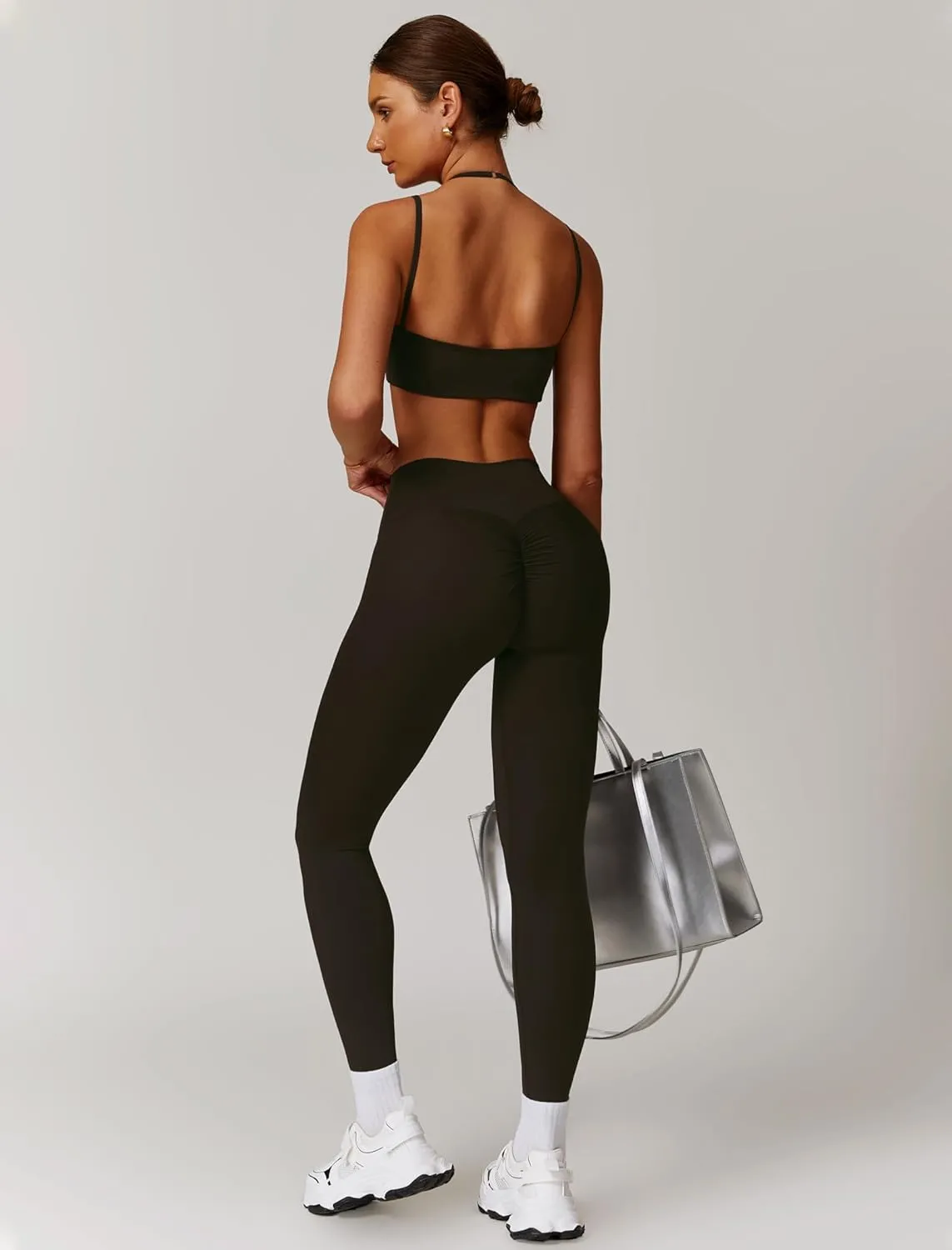 Two Piece Workout Sets For Women Sport Bra Matching High Waist Scrunch Butt Leggings Gym Yoga Active Wear Outfits
