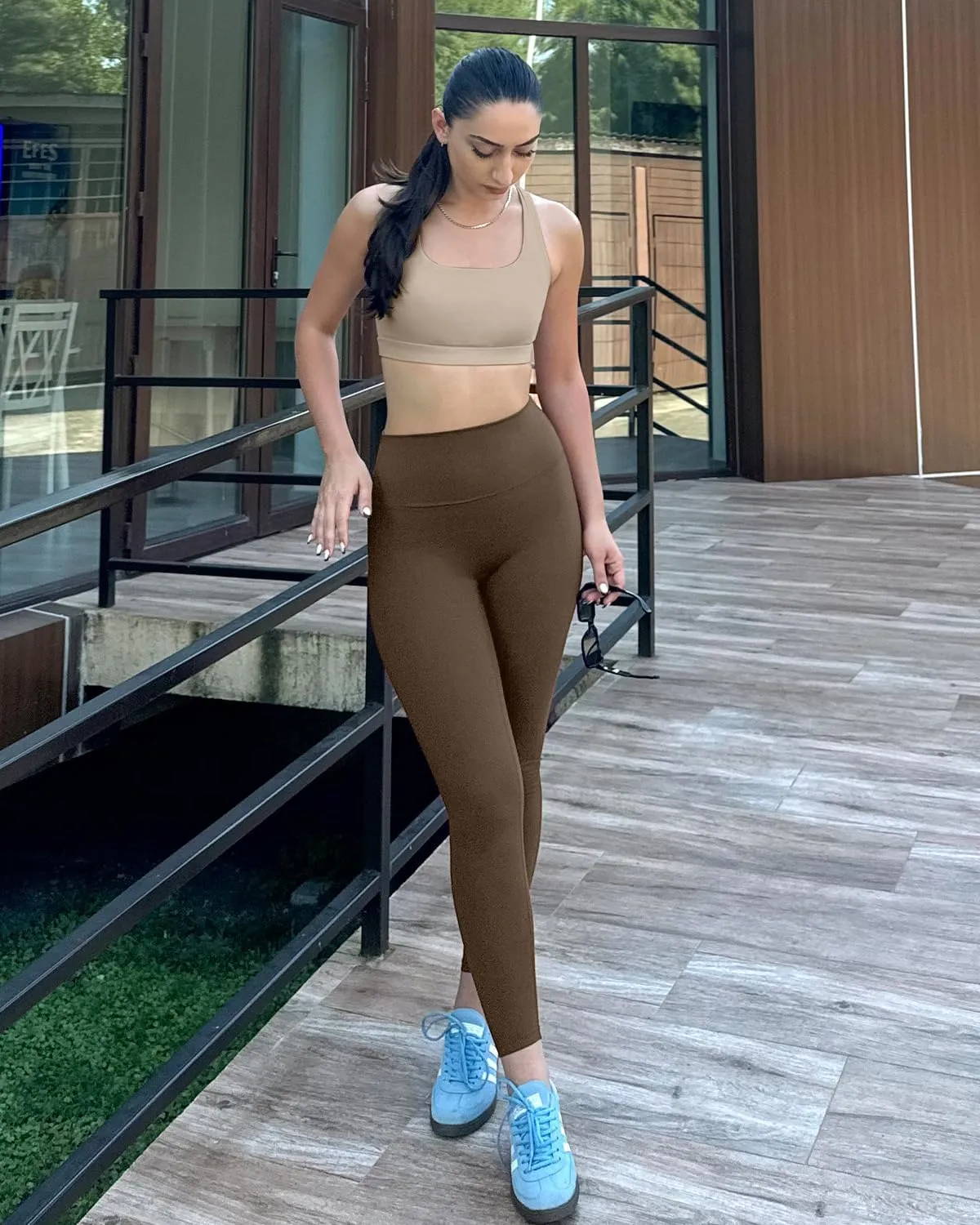 Two Piece Workout Sets for Women Teardrop Sleeveless Sports Bras High Waist Leggings Pilates Gym Yoga Outfits