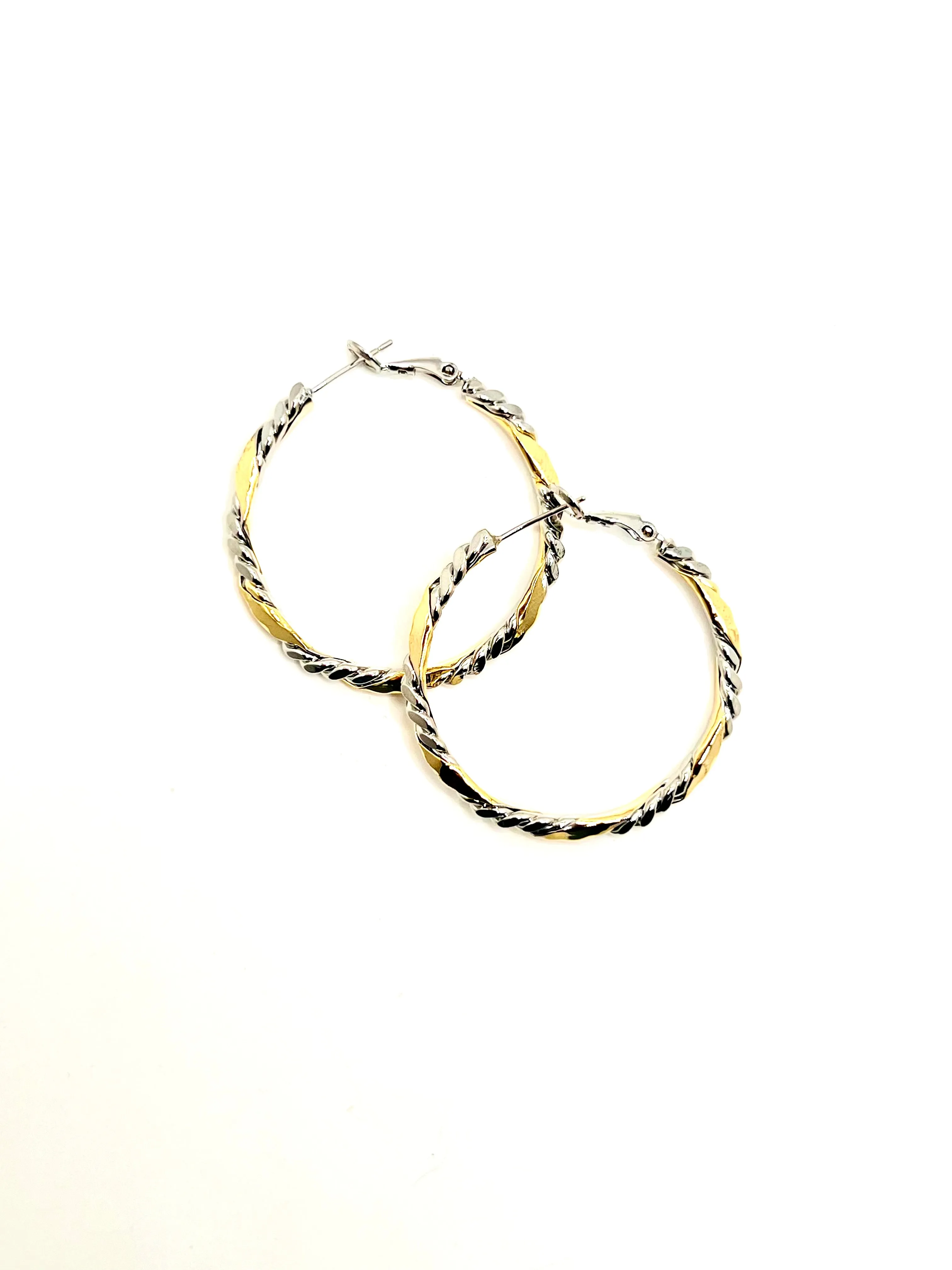 Two Tone Twist Earrings