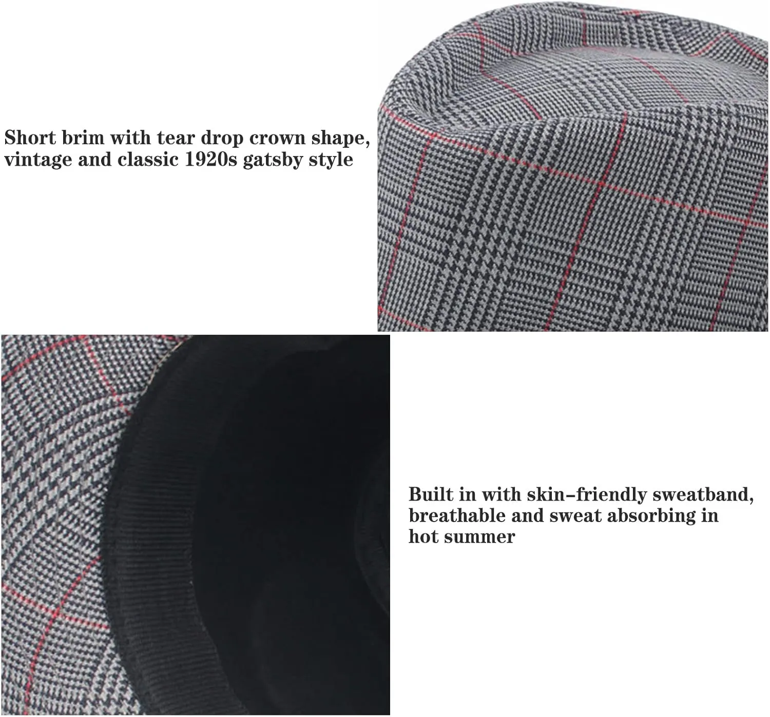 Ultrafun 5 Pack Short Brim Fedora Classic Summer Beach Sun Hat Panama Cap for Men Women
