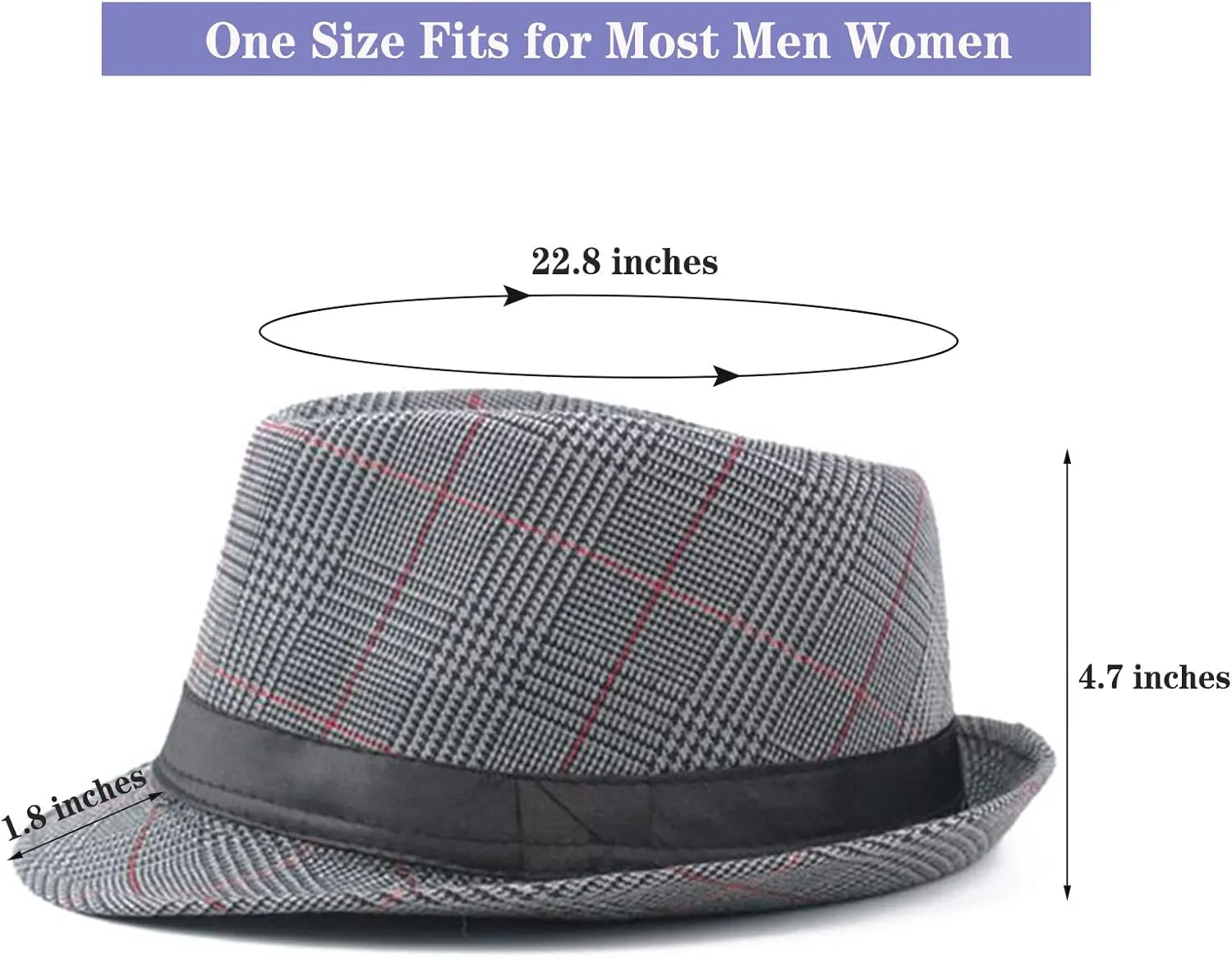 Ultrafun 5 Pack Short Brim Fedora Classic Summer Beach Sun Hat Panama Cap for Men Women