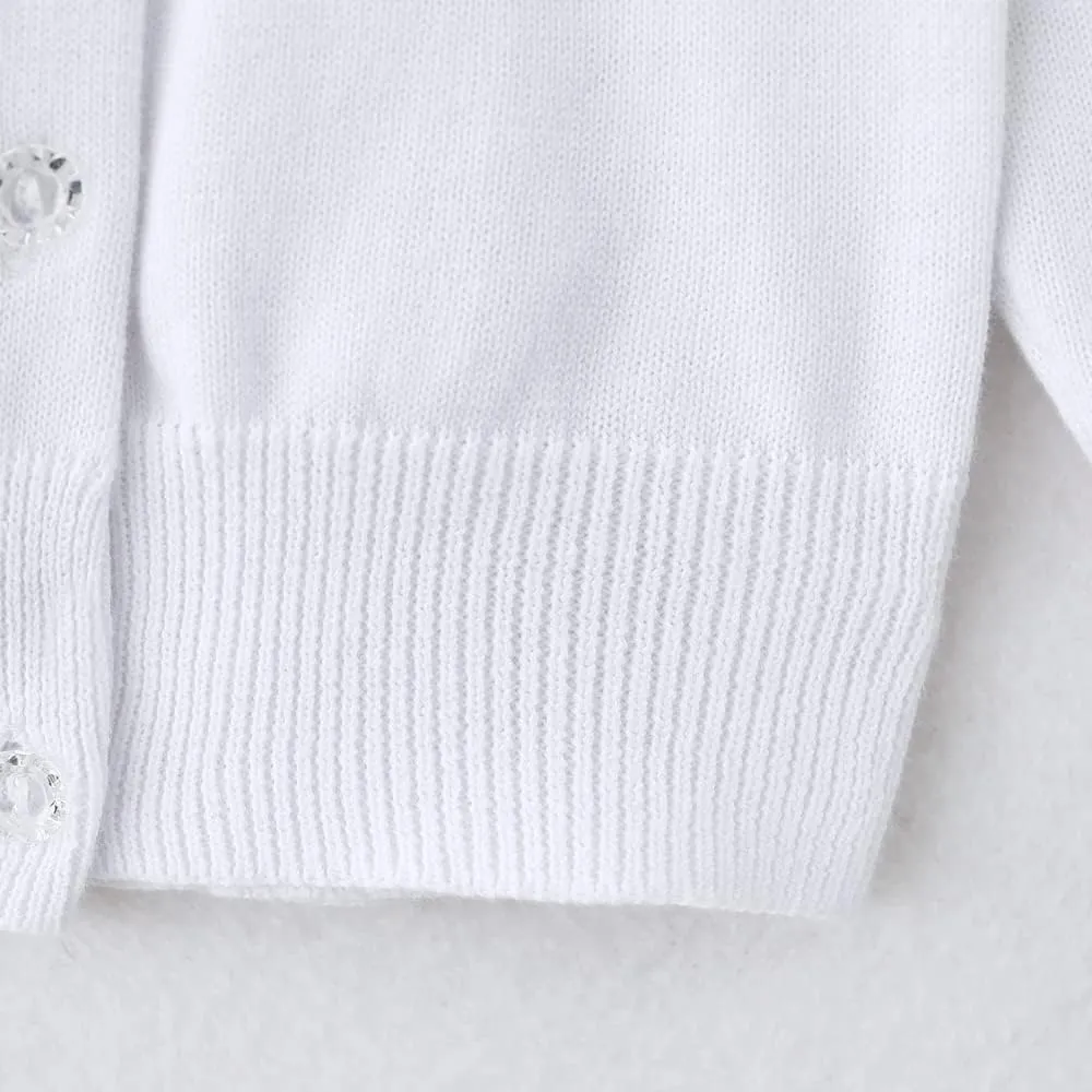 UMELOK Girls' Cardigans Sweater Cotton Button Solid Long Sleeve Knit Sweaters